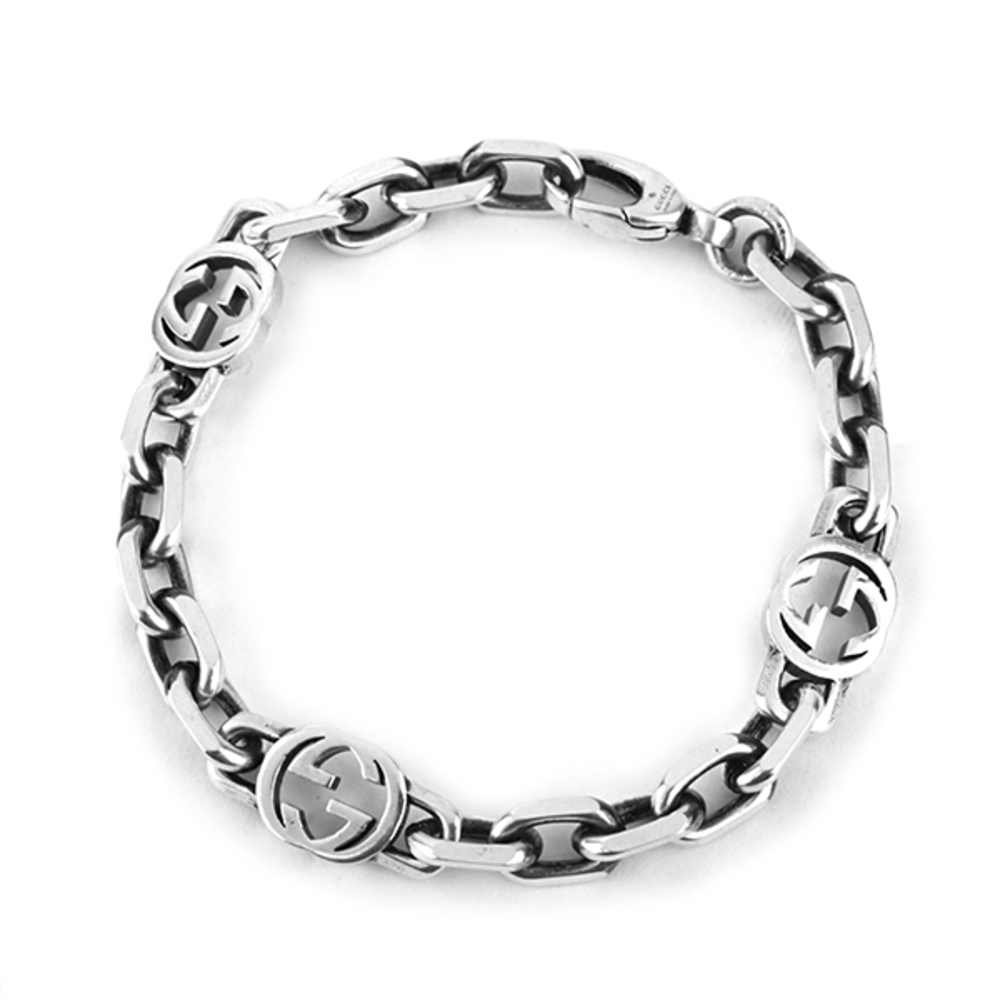 Gucci G Silver Interlocking Bracelet - image 2